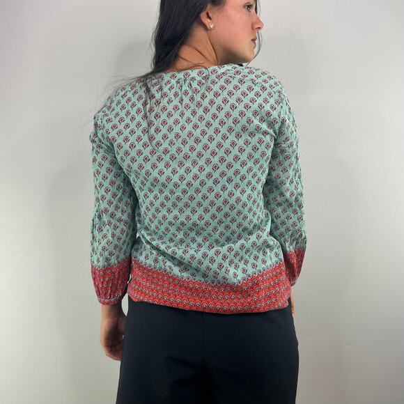 Boden Turquoise Floral Tunic Blouse - Picture 4 of 10